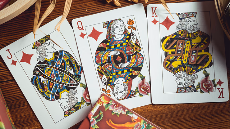 Phoenix and Peony (Green) Playing Cards by Bacon Playing Card Company - thumbnail 6