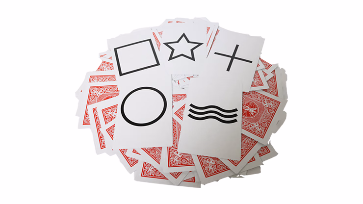 Bicycle Jumbo ESP 50 Cards Red (10 of each Square, Wavy Lines, Star, Circle and Cross) by Murphy's Magic - Image 2