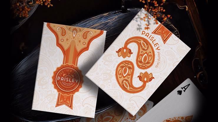 Paisley Ton sur Ton Poudre Orange workers Deck - magic trick
