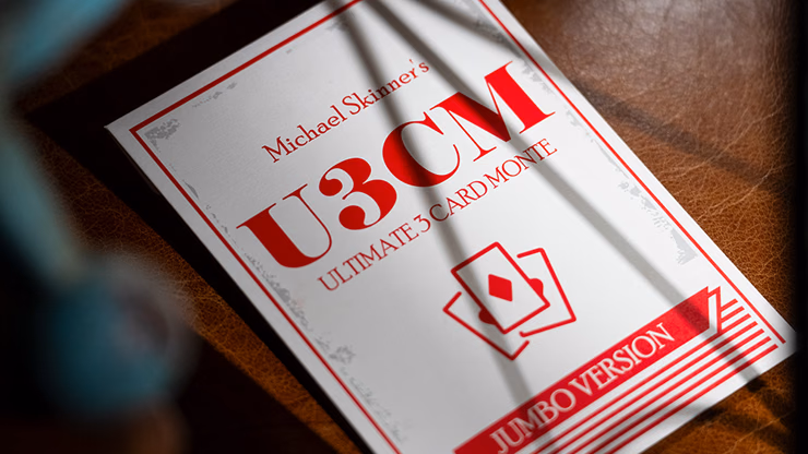 Michael Skinner's Ultimate Bicycle Jumbo 3 Card Monte (Red) by Murphy's Magic - Trick - magic trick