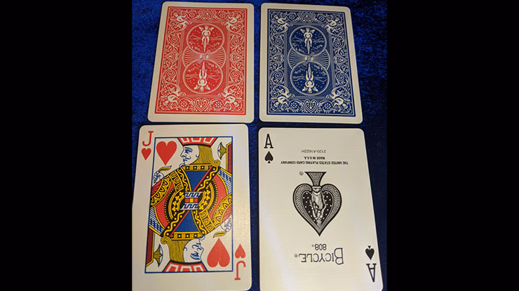 Magnetic Card- Bicycle Cards (2 Per Package) Double Back Red by Chazpro - Trick - magic trick