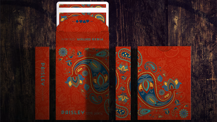 Plastic Paisley Poker Red Playing Cards by Dutch Card House Company - thumbnail 4