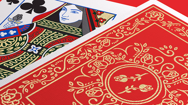 Red Roses Gold Foil Playing Cards (Fully Marked) - Image 2