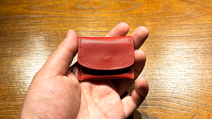 The Cowhide Coin Wallet (Red) by Bacon Magic - thumbnail 4