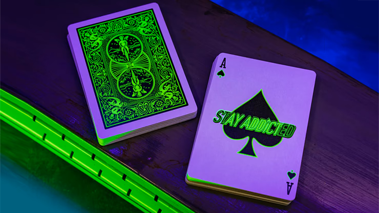 Bicycle Neon Rider Back Green-Glo Deck Playing Cards - Image 2
