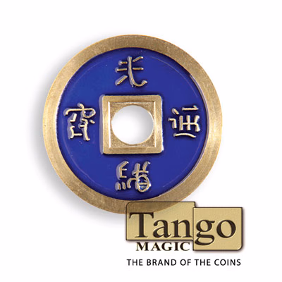 Chinese Coin (CH0021) Blue & Red by Tango Magic - Image 2