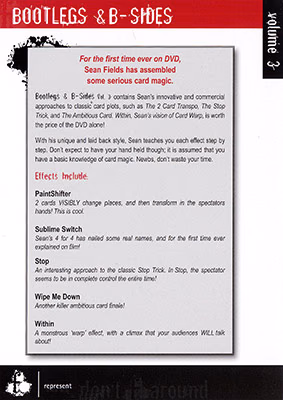 Bootlegs and B-Sides - Volume 3 by Sean Fields - DVD - Image 2