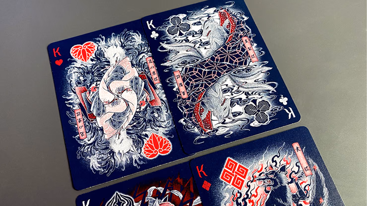 Sumi Kitsune Myth Maker (Blue/Red Craft Letterpressed Tuck) Playing Cards by Card Experiment - thumbnail 5