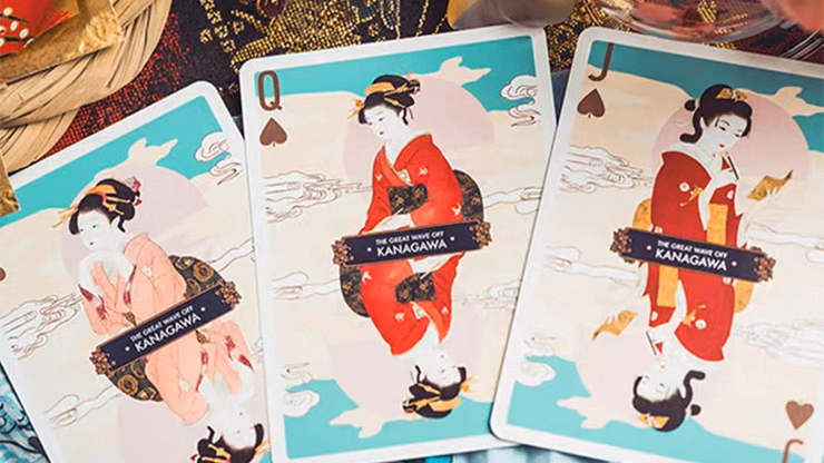 The Great Wave off Kanagawa V3 (Fresh Spring / Peppermint Green) Playing Cards - thumbnail 4