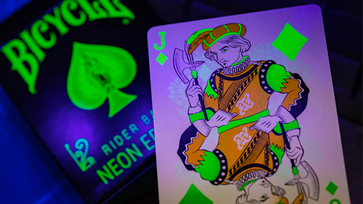 Bicycle Neon Rider Back Green-Glo Deck Playing Cards - thumbnail 5