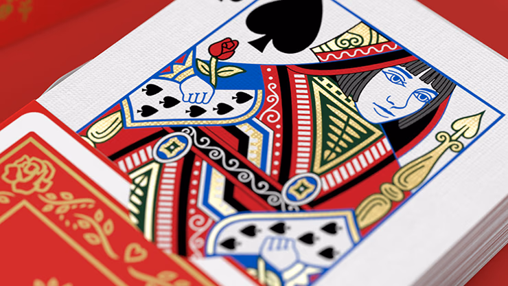 Red Roses Gold Foil Playing Cards (Fully Marked) - thumbnail 3