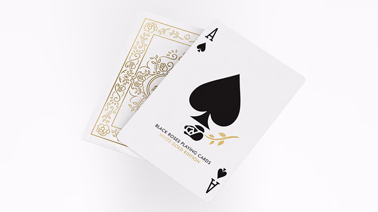 Black Roses White Gold Foil Playing Cards - Image 2
