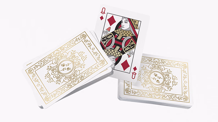 Black Roses White Gold Foil Playing Cards - thumbnail 5