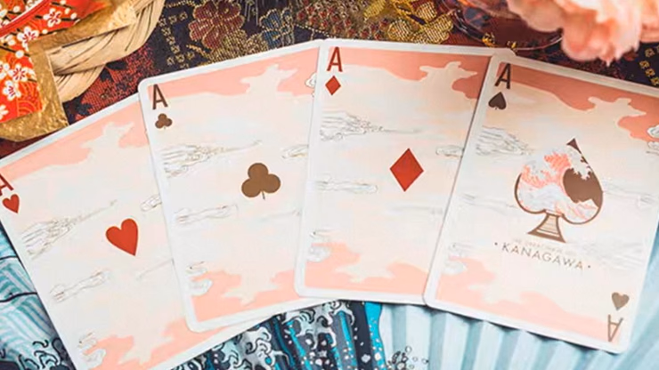 The Great Wave off Kanagawa V3 (Autumn Maple / Peachy Pink) Playing Cards - thumbnail 3