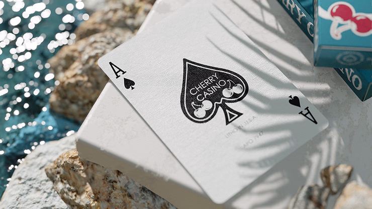 Cherry Casino (Tropicana Teal) Playing Cards by Pure Imagination Projects - thumbnail 4