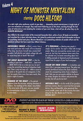 Docc Hilford: Night Of Monster Mentalism Volume 4 - DVD - Image 2
