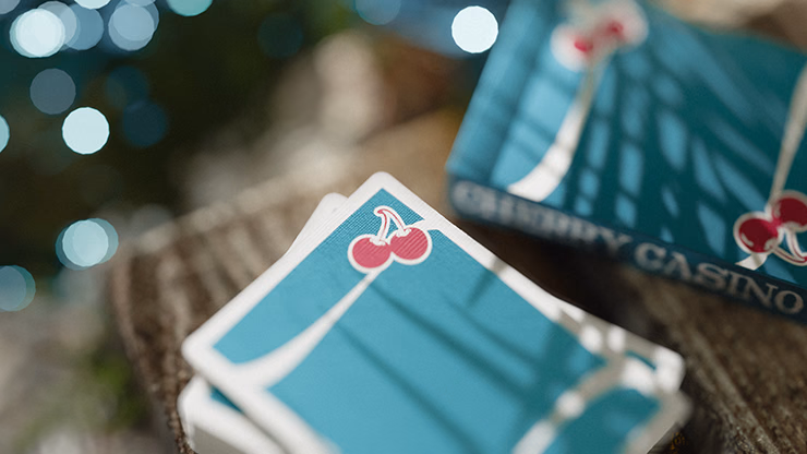 Cherry Casino (Tropicana Teal) Playing Cards by Pure Imagination Projects - thumbnail 3