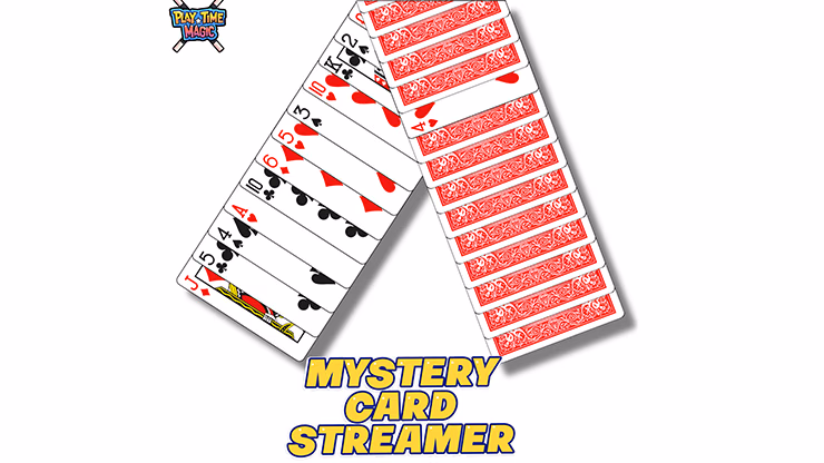 Mystery Card Streamer (Red 4 of Hearts) by PlayTime Magic DEFMA - Image 2