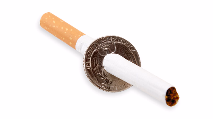 Cigarette Thru Quarter (One Sided) by Eagle Coins - Image 2