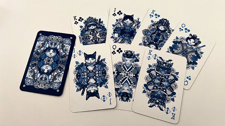 Neko Samurai (Mini Blue) Playing Cards - thumbnail 3