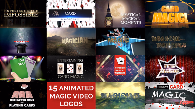 15 Magic Video Logos for Magicians by Wolfgang Riebe mixed media DOWNLOAD - magic trick