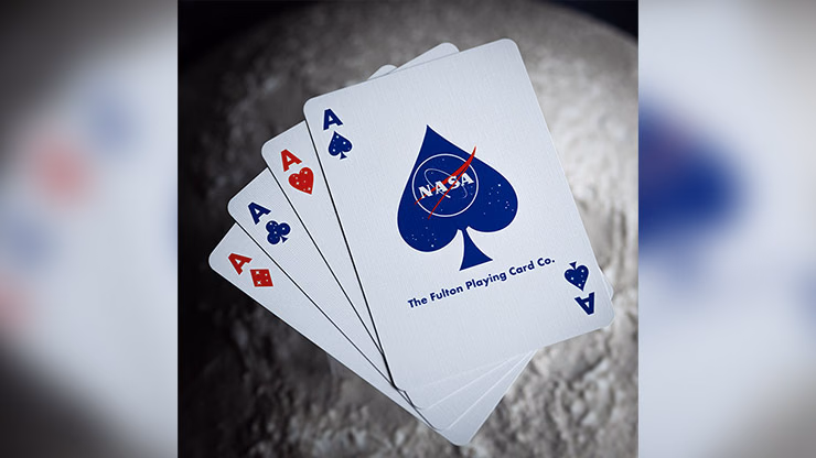 NASA HOLOGRAPHIC FOIL "MEATBALL" LOGO PLAYING CARDS - thumbnail 3