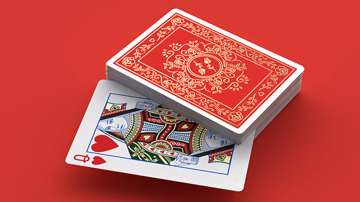 Red Roses Gold Foil Playing Cards (Fully Marked) - thumbnail 4