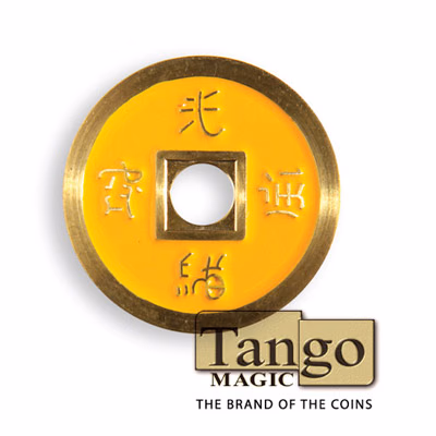 Chinese Coin (CH0020) Red & Yellow by Tango Magic - Image 2