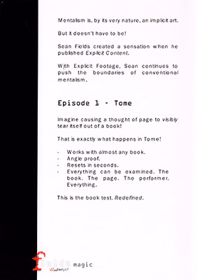 Explicit Footage: Tome by Sean Fields - DVD - Image 2