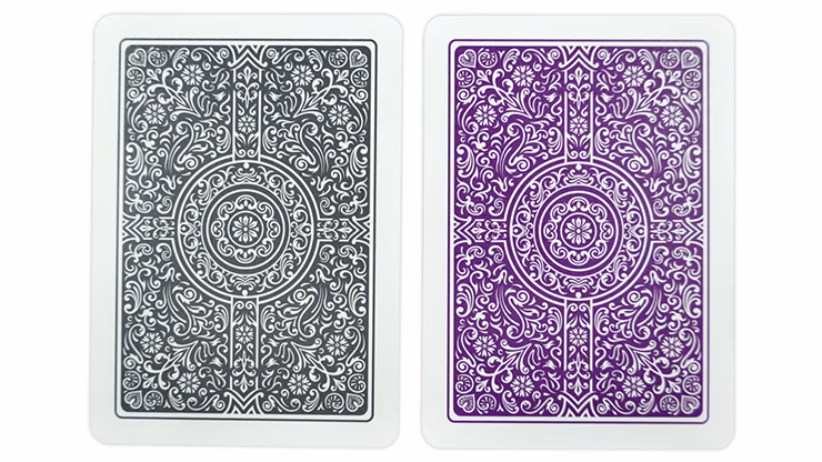 Copag Unique Plastic Playing Cards Poker Size Regular Index Gray and Purple Double-Deck Set - thumbnail 3