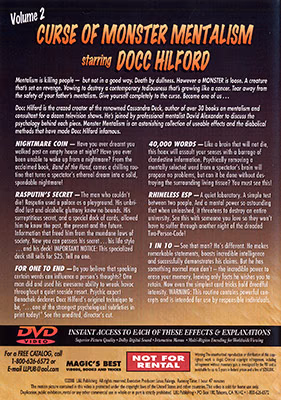 Docc Hilford: Curse Of Monster Mentalism Volume 2 - DVD - Image 2