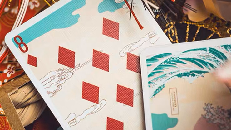 The Great Wave off Kanagawa V3 (Fresh Spring / Peppermint Green) Playing Cards - thumbnail 5