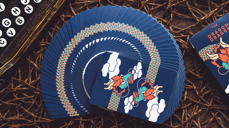 The Dragon (Blue Gilded) Playing Cards - thumbnail 3