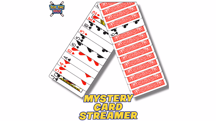 Mystery Card Streamer (Red 6 of Clubs) by PlayTime Magic DEFMA - Image 2