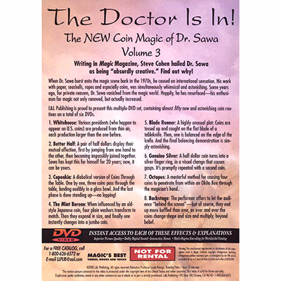 The Doctor Is In - The New Coin Magic of Dr. Sawa Vol 3 - DVD - Image 2
