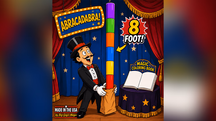 8 Foot Appearing Multi-Color Pole by Big Guy's Magic - Coloring Book Kicker Finale - magic trick