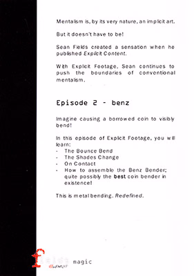 Explicit Footage: Benz by Sean Fields - DVD - Image 2