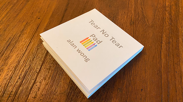 No Tear Pad (Small, 3.5 X 3.5, Tear/No Tear Alternating) by Alan Wong - Trick - magic trick