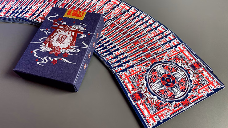 Sumi Kitsune Myth Maker (Blue/Red Craft Letterpressed Tuck) Playing Cards by Card Experiment - Image 2