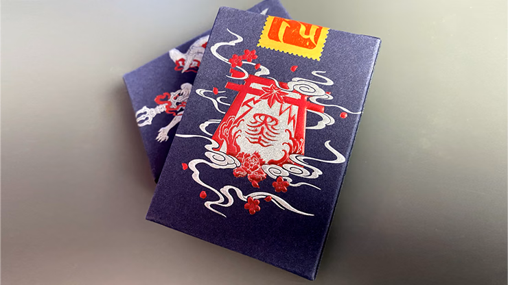 Sumi Kitsune Myth Maker (Blue/Red Craft Letterpressed Tuck) Playing Cards by Card Experiment - thumbnail 6