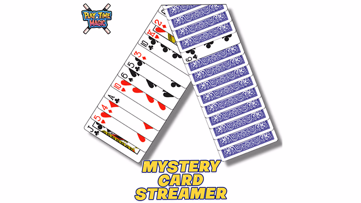 Mystery Card Streamer (Blue 6 of Clubs) by PlayTime Magic DEFMA - Image 2