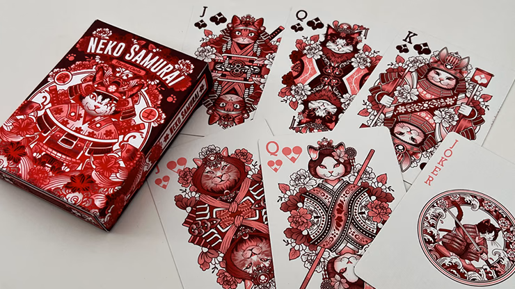 Neko Samurai (Red) Playing Cards - Image 2