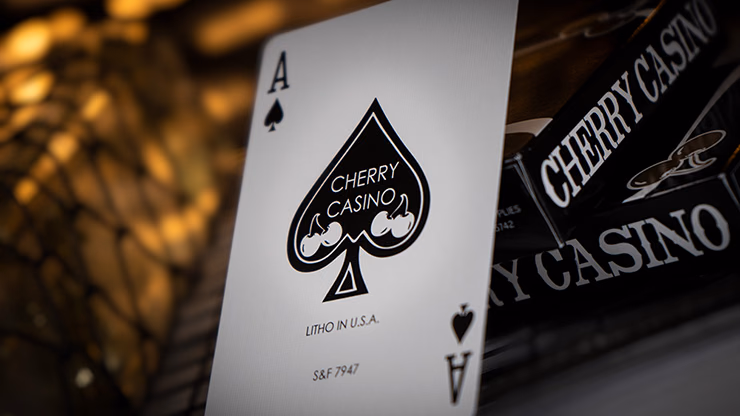 Limited Edition Cherry Casino (Monte Carlo Black and Gold) Numbered Seals Playing Cards by Pure Imagination Projects - thumbnail 3