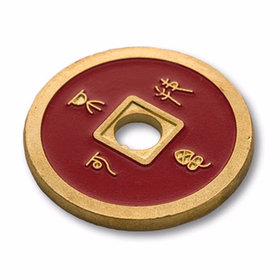 Chinese Coin (CH0019) Black & Red by Tango Magic - thumbnail 3