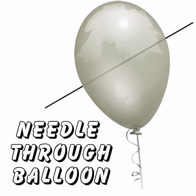 Needle Thru Balloon Professional (with 10 clear balloons) by Bazar de Magia - magic trick