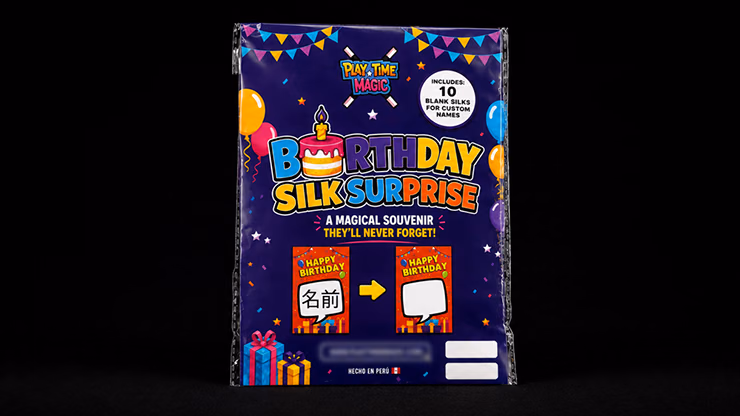 Birthday Silk Surprise REFILL (10 Silks) by PlayTime Magic DEFMA (Orange) - Image 2